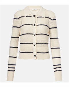 Усеченный кардиган из смесового хлопка, Cream Multi Frame