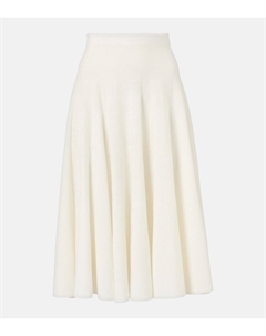Юбка миди Jaliah из смеси хлопка и льна, белый The row