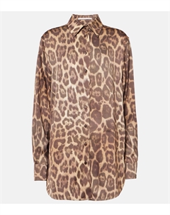 Рубашка с леопардовым принтом, Multicolor Brown Stella mccartney