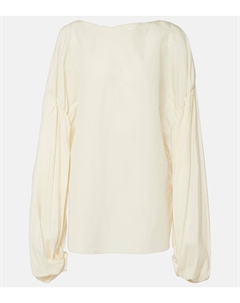 Топ из шелковой и хлопковой органзы Quico, Natural Khaite