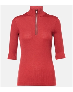 Шерстяной топ с высоким воротом, красный Brunello cucinelli