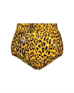 Шорты из искусственной кожи с леопардовым принтом, Leo Nero F.Giallo Dolce&gabbana