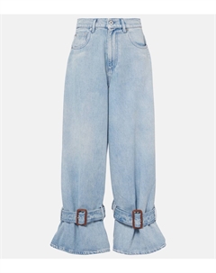 Джинсы средней посадки с пряжками и широкими штанинами, светло-синий Jw anderson