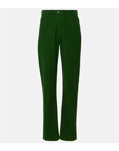 Прямые брюки из хлопкового вельвета Carlind, Pine Green The row