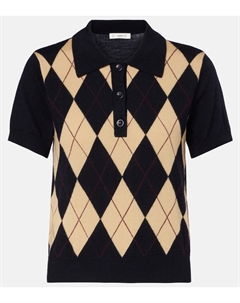 Рубашка-поло из шерсти с узором Аргайл, Navy Multi Frame