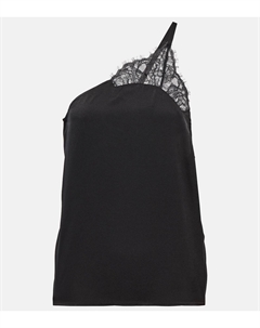 Атласная майка с кружевной отделкой, черный Jw anderson