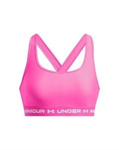 Бюстгальтер Crossback Mid Impact Bra, Rebel Pink/Rebel Pink/White Under armour