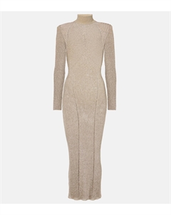 Платье макси из ламе, золотой Self-portrait