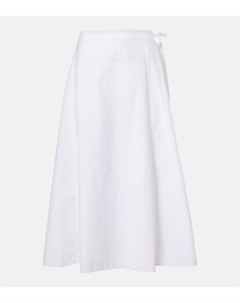Юбка миди из хлопка Fleur, белый The row