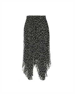 Юбка миди из жоржета с принтом Alena, черный Isabel marant