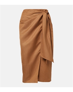 Юбка-халат из льна и шелка, Cuoio Max mara