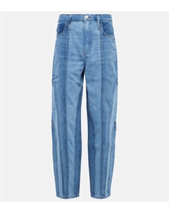 Джинсы Warped Stripe Barrel с высокой талией, Indigo Curves Frame