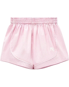 Полосатые шорты с вышитым логотипом, розовые Alexander wang
