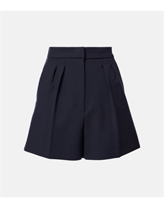 Шорты Zic из шерстяной ткани с высокой талией, Blu Marino Max mara