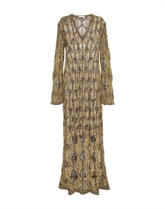 Ажурное льняное и шелковое макси-платье, Truly Yellow Chloe