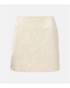 Мини-юбка из крепа из смесового хлопка Toteme, экрю