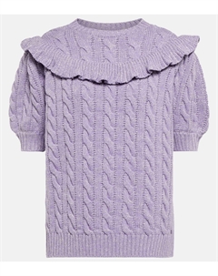 Топ из смесовой шерсти с оборками, Lila Miu miu