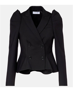 Шерстяной блейзер с рукавами-буфами, черный Mcqueen