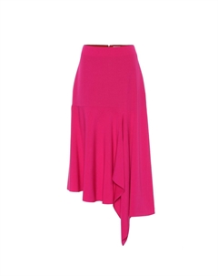 Юбка миди из эластичной шерсти годе, Fuschia Balenciaga