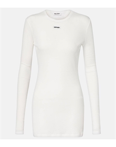 Мини-платье из хлопкового джерси, белый Miu miu