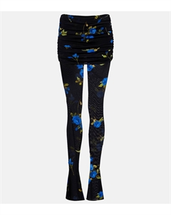 Леггинсы из цветочного джерси, Black\Brilliant Blue Blumarine