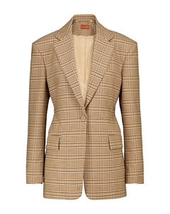 Клетчатый блейзер MacGuffin из смеси шерсти и хлопка, Burnt Umber Altuzarra
