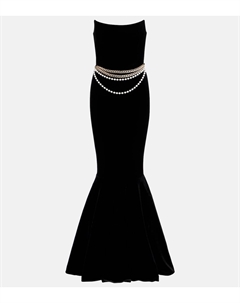 Корсетное платье с цепочками, черный Self-portrait