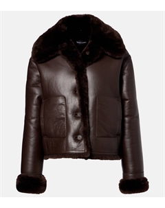 Двусторонняя куртка из овчины и кожи, коричневый David koma