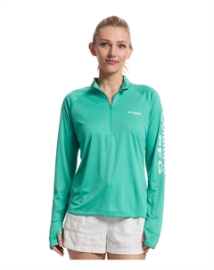 Футболка Tidal Tee 1/4 Zip, Glaze Green/White LogoSee Less Columbia