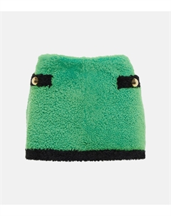 Мини-юбка из овчины, Smeraldo Nero Blancha