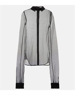 Блузка из шелковой органзы Alastor, черный The row