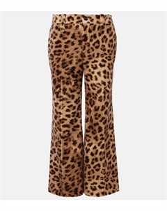 Расклешенные брюки из хлопкового бархата с леопардовым принтом, Worn Brown Chloe
