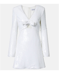 Мини-платье с пайетками, белый Self-portrait