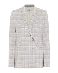 Клетчатый блейзер из эластичной шерсти от Helena, Grey Lavender Check Gabriela hearst