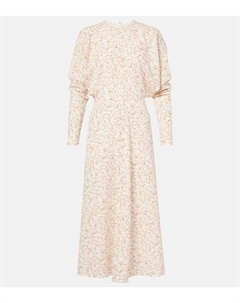 Платье миди с принтом летучая мышь, Floral Ovation Peach Victoria beckham