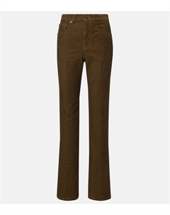 Прямые брюки из хлопкового вельвета Clyde, Hunting Kaki Saint laurent