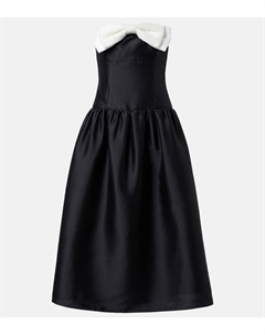 Платье миди из тафты с бантом, черный Self-portrait