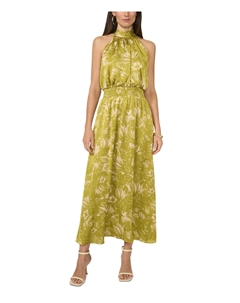 Платье Sleeveless Halter Neck Smocked Waist, Green Oasis Vince camuto