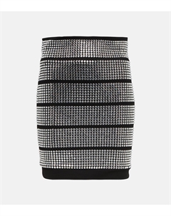 Мини-юбка из джерси, украшенная кристаллами, Crystal Alexandre vauthier