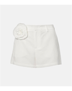 Габардиновые шорты с цветочной аппликацией, White Pearl Blumarine