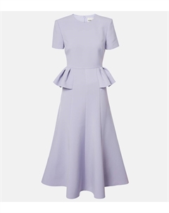 Платье миди с баской и крепом, Lavender Roland mouret