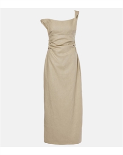 Длинное льняное платье Тамара, оливковый Sir.