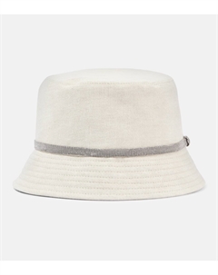 Панама из льняного полотна, бежевый Brunello cucinelli