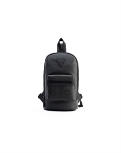 Синтетическая кожаная слинг-сумка унисекс антрацитового цвета, Charcoal Gray Guess