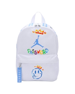 Полиэстеровый рюкзак обычный унисекс белый, Smiley Face Crown Jordan