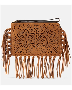Замшевый клатч с бахромой, Cognac Isabel marant