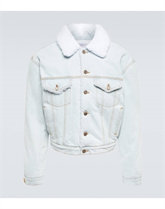 Джинсовая куртка с отделкой из искусственной овчины, светло-синий Erl