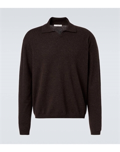 Кашемировый свитер-поло Franz, Brown Melange The row
