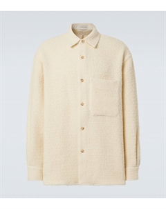 Верхняя рубашка из шерсти и хлопка, Cream Boucle King & tuckfield