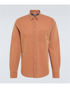 Рубашка La Chemise Meio из хлопка и шерсти, Terracotta Jacquemus
